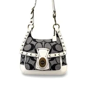 Coach | Bags | Coach Hippie Legacy Signature Denim White Leather